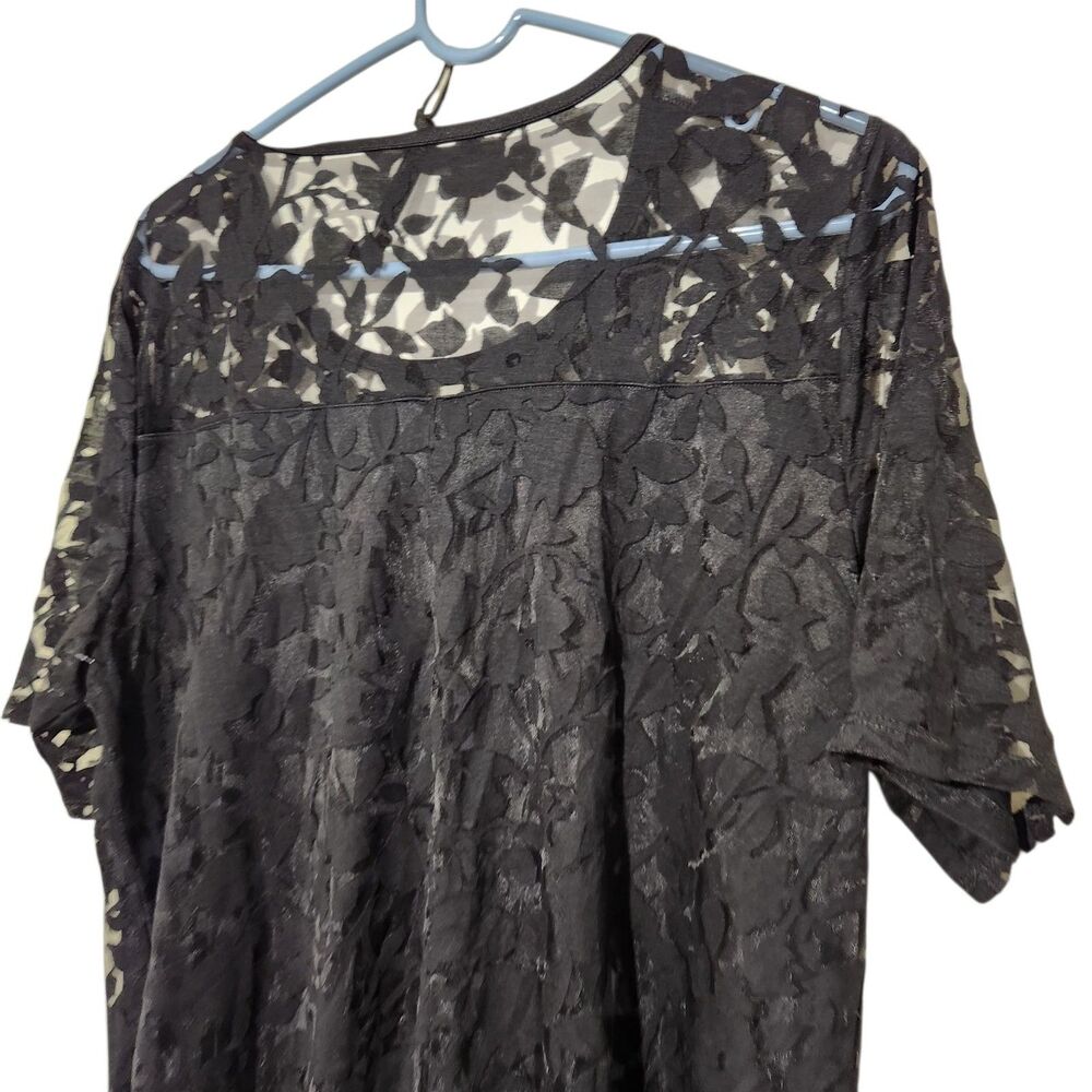Nina Dress Size XL Black Knee Length Lined Sheer Short Sleeve.  New - Picture 2 of 10